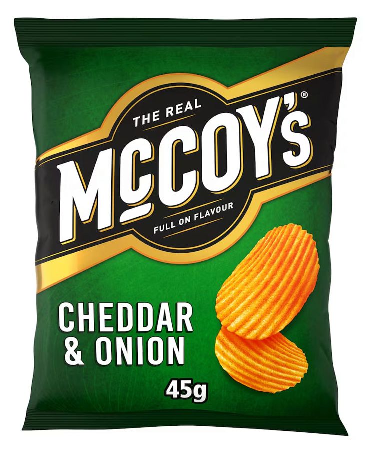 McCoys UK Import Potato Chips Cheddar & Onion 1.58oz 36ct