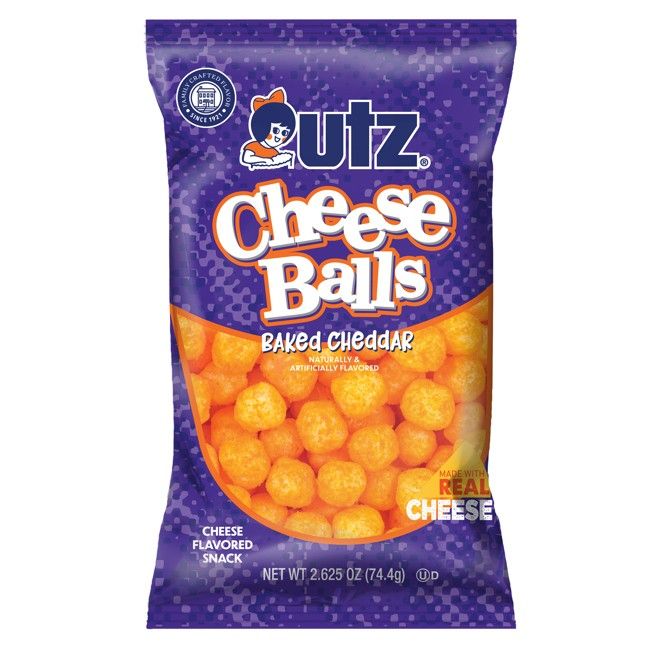 Utz Original Cheddar Cheese Balls Snack Chips 2.625 oz 5ct