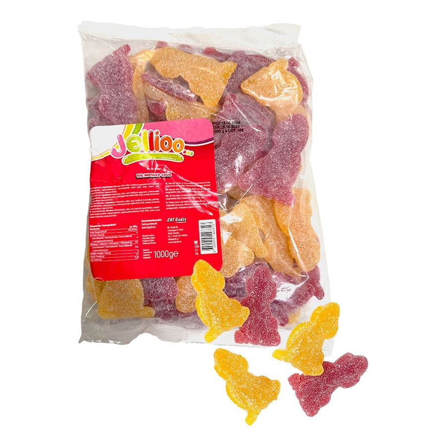 Jellioo Swedish Big Sour Monkey Mega Size 3" Gummy 2.2 lb