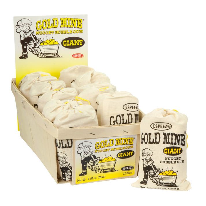 Espeez Gold Mine 12 Ct 8.82 Oz Giant Nugget Bubble Gum