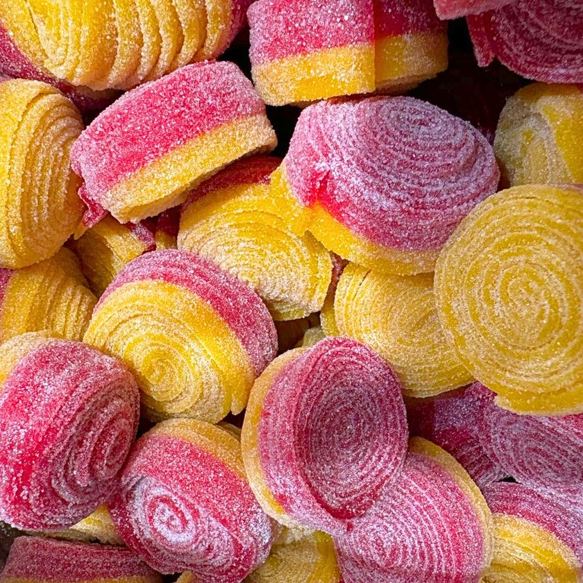 Vidal Import Swedish Sour Strawberry Lemon Rolls 6.6 lbs