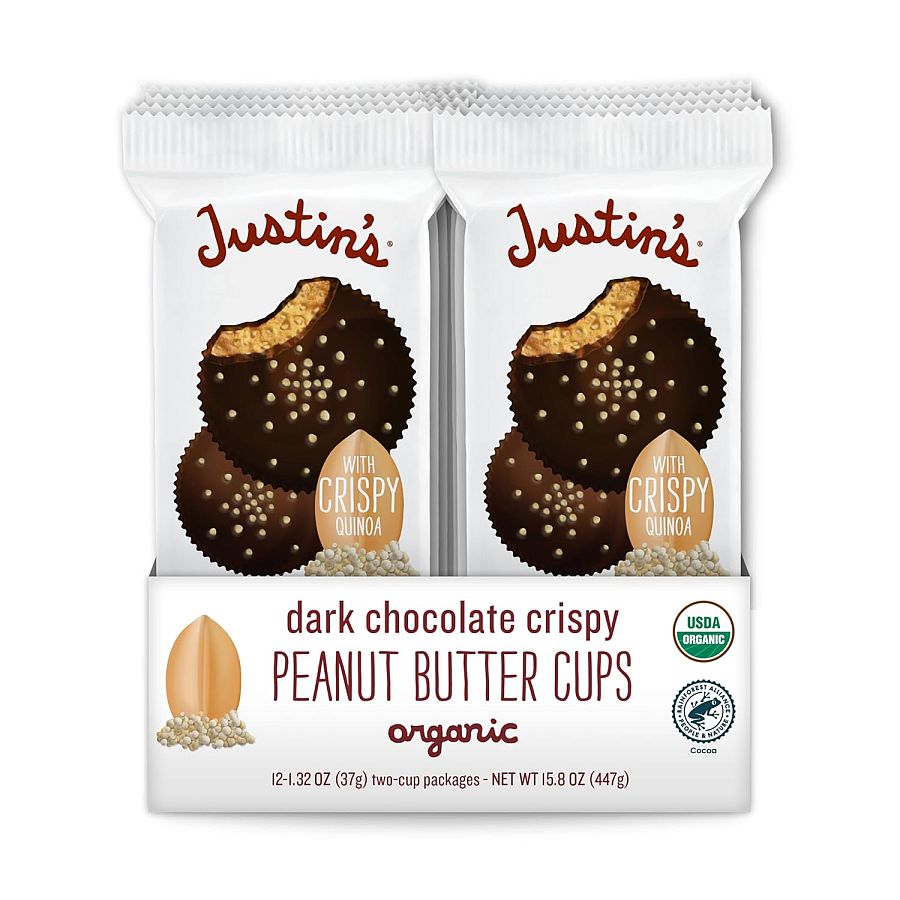 Justin's Crispy Dark Chocolate Peanut Butter Cup 1.32oz 12ct