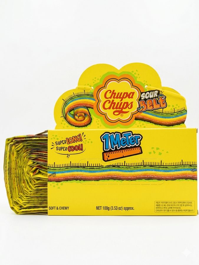 Chupa Chups Korea 3 Foot Long Sour Belt Hanging Display 12ct