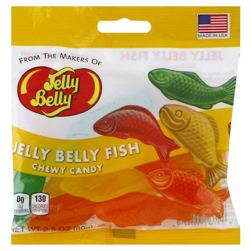 Jelly Belly Chewy Fish Gummy Peg Bag 3.5 oz 12 ct