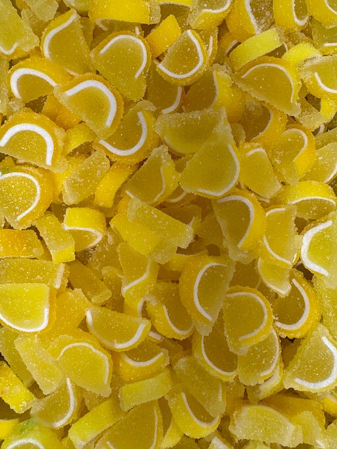 Cavalier Mini Fruit Slices Unwrapped LEMON Soft Jelly  5lb