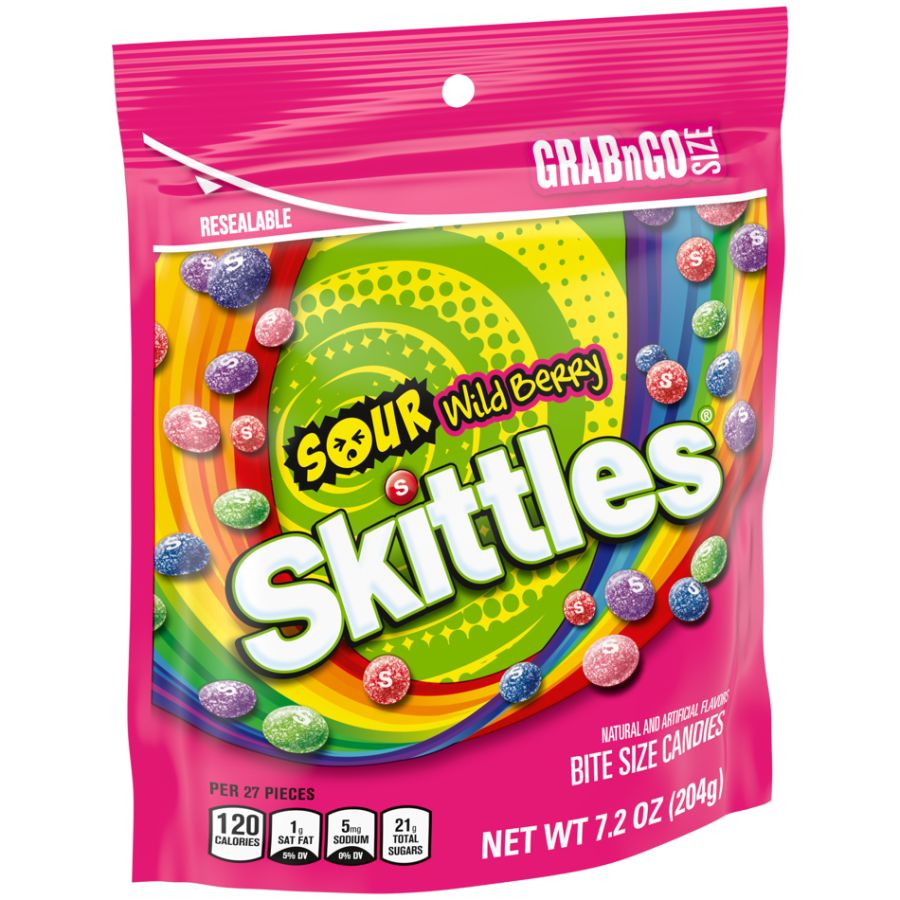 Skittles Sour Wild Berry 7.2oz Bag 8ct