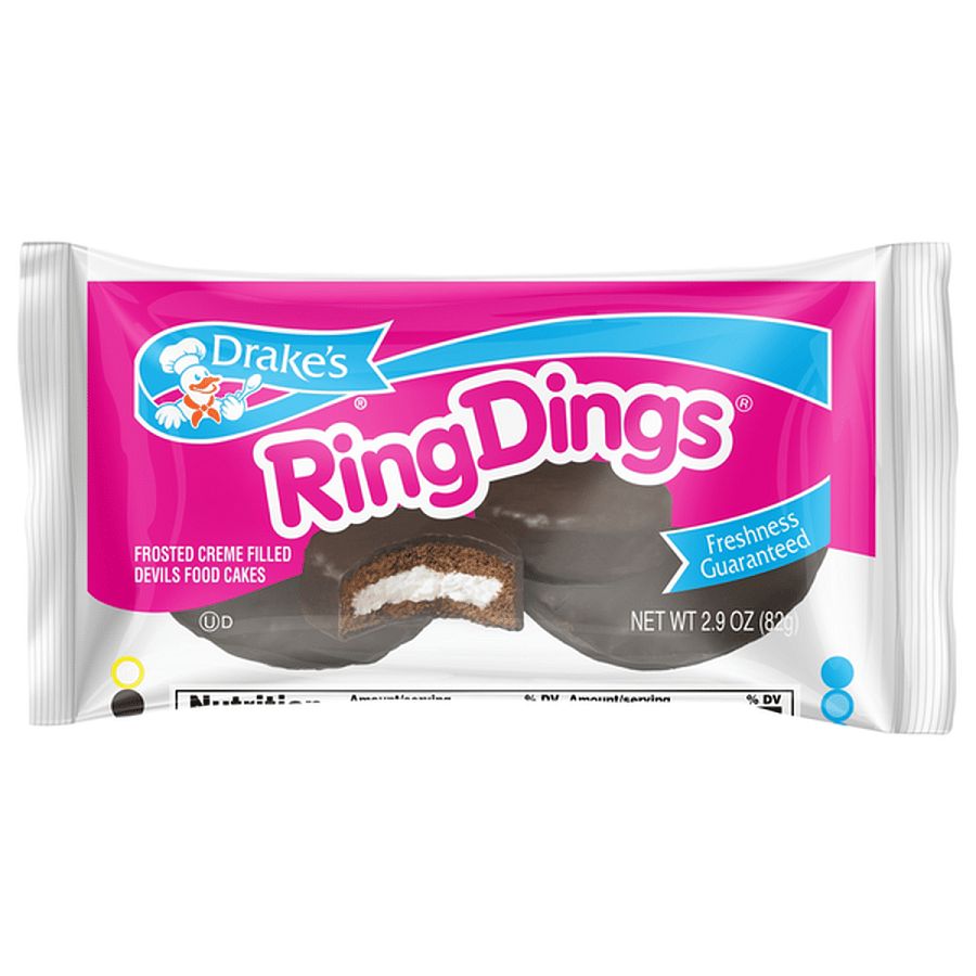Drakes Ring Dings Creme Cakes Twin Pack2.9 oz 10ct