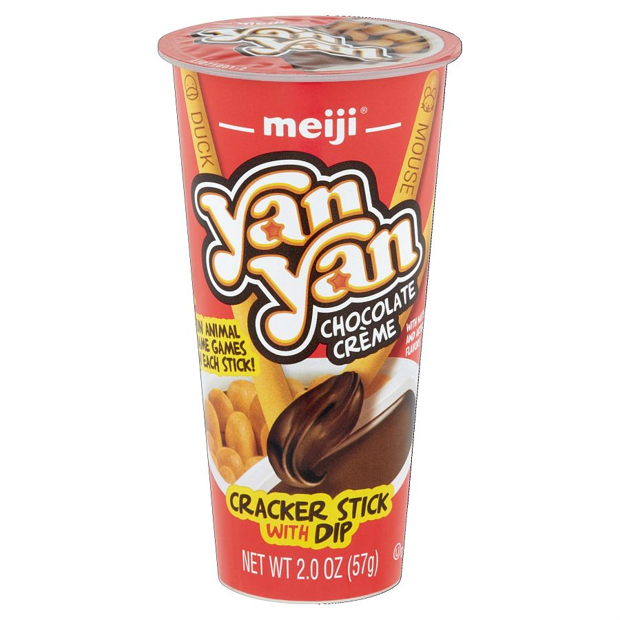 Meiji Yan Yan Dipping Sticks Chocolate Crème 10 Count 2 Ounce Display Tray