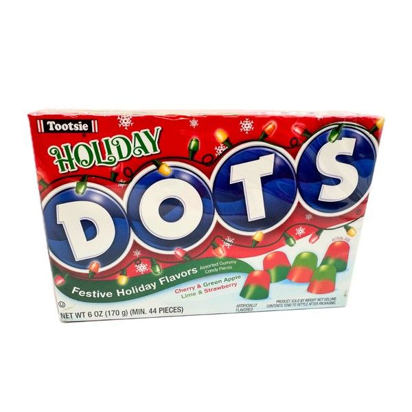 Tootsie Christmas Holiday Dots Candy Theater Box 6oz 12 Pack