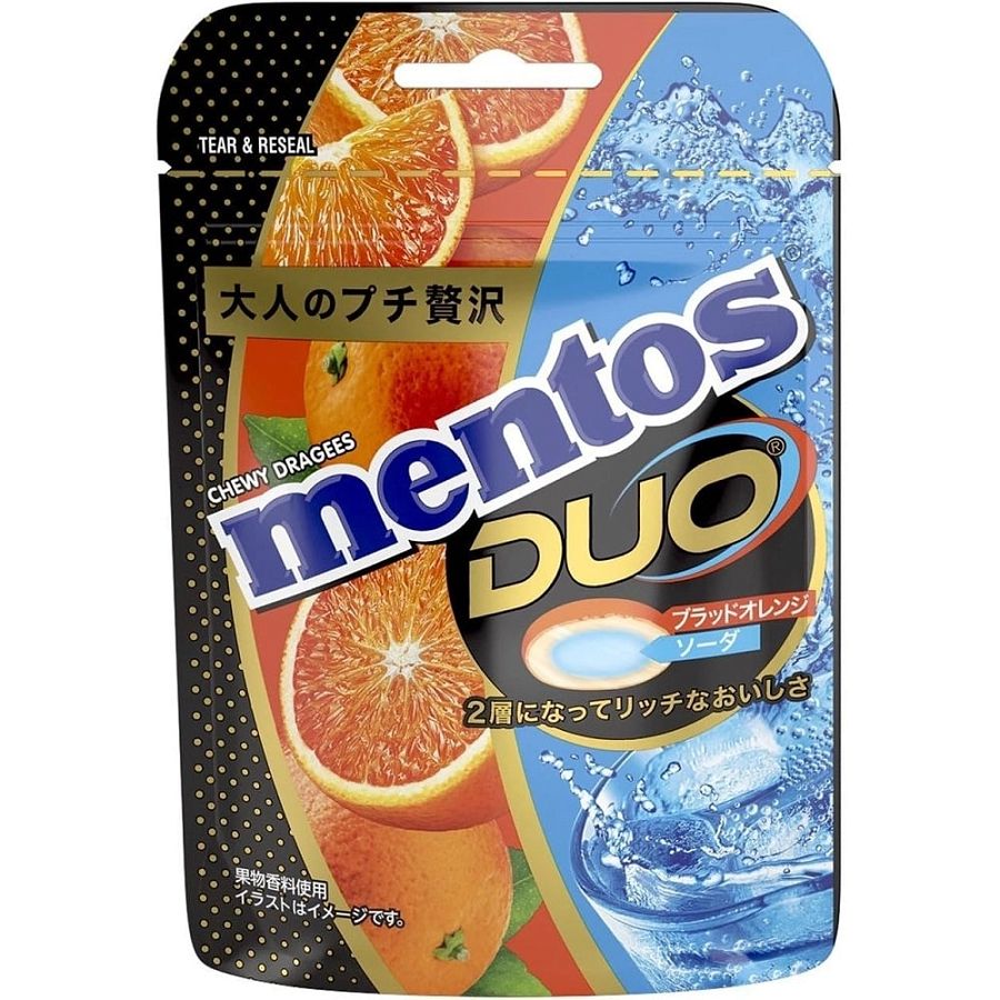 Mentos Japan DUO Soft Candy Blood Orange & Soda 45g 10ct