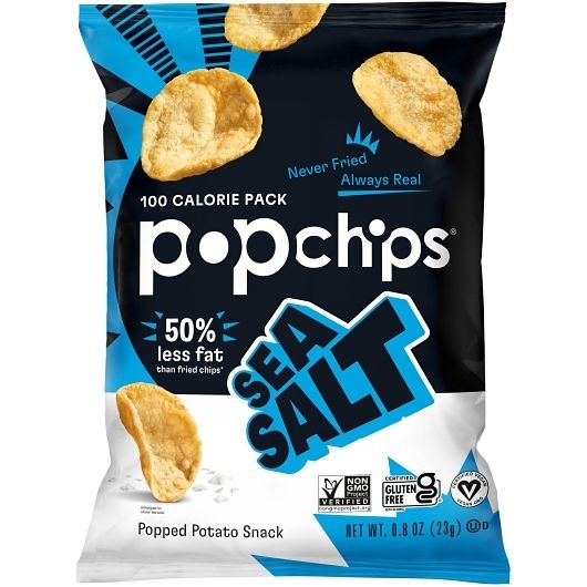 Popchips Popped Potato Chips SEA SALT 0.8 oz 24ct