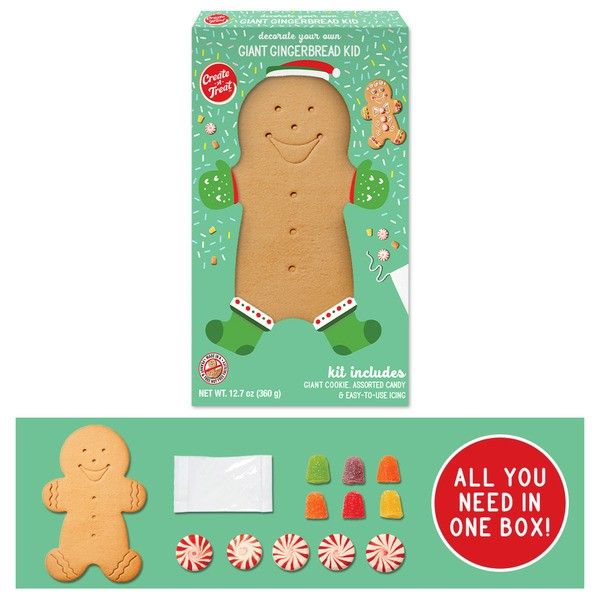 Create a Treat Christmas Giant Gingerbread Kid Cookie Kit 12.7oz 4 Pack