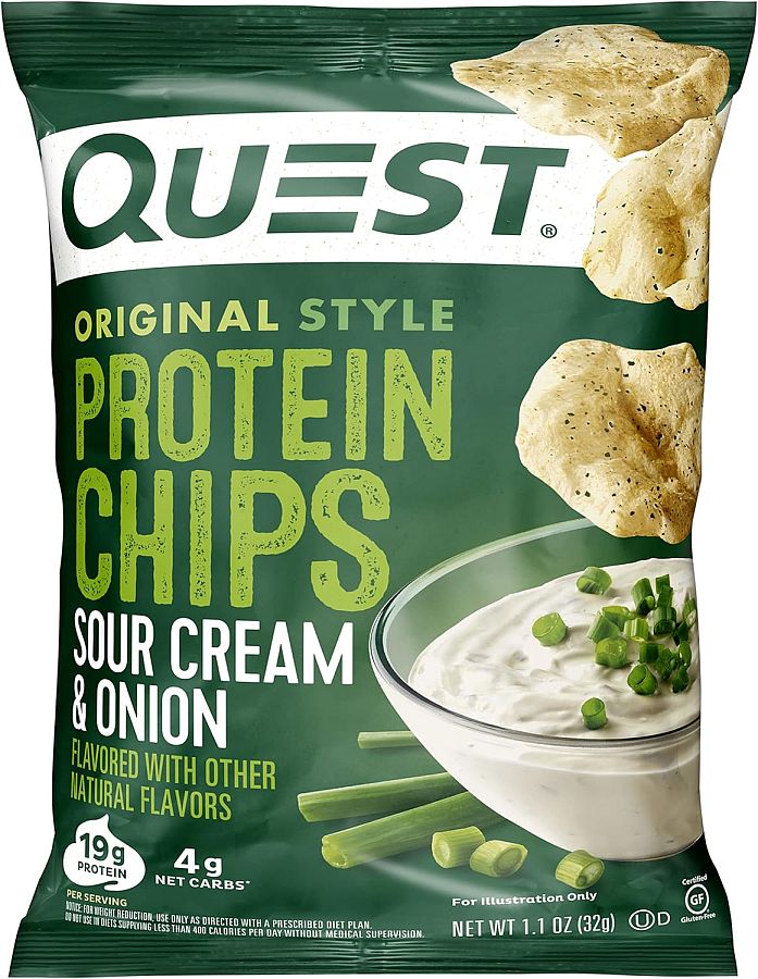 Quest Protein Chips Sour Cream & Onion 1.1 oz 8ct Tray