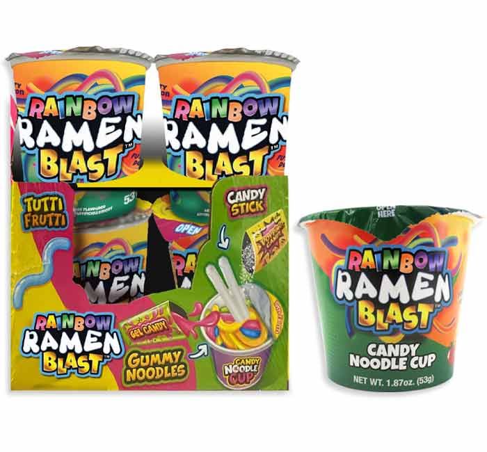 Rainbow Ramen Blast Candy Noodle Cup Gummy 1.87 oz 12 ct
