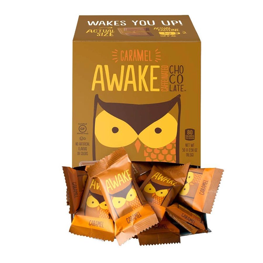 Awake Caffeinated Chocolate Bites CARAMEL 0.48oz 50ct