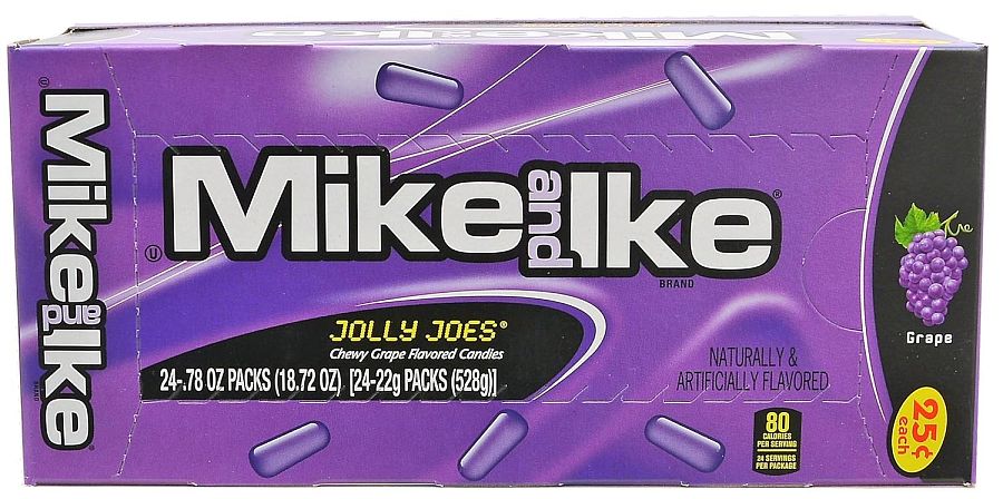 Mike And Ike Jolly Joes Grape 24 Count 0.78 Ounce Tray