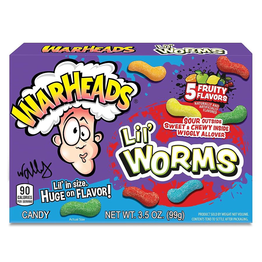 Warheads Lil Worms 3.5 ounce 12 count theater box