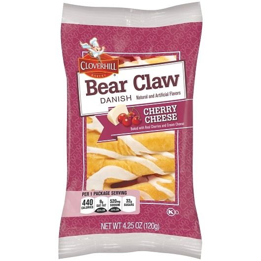 Cloverhill Cherry Cheese Claw Danish 4.25 oz 6 ct