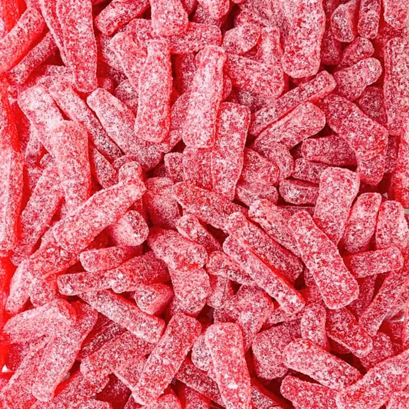 Grahns Swedish HALLONSHOTS Sour Raspberry Soda Bottles 7 lbs