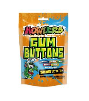 Alberts Howlers 12 Ct 1.66 Oz Gum Buttons Tray