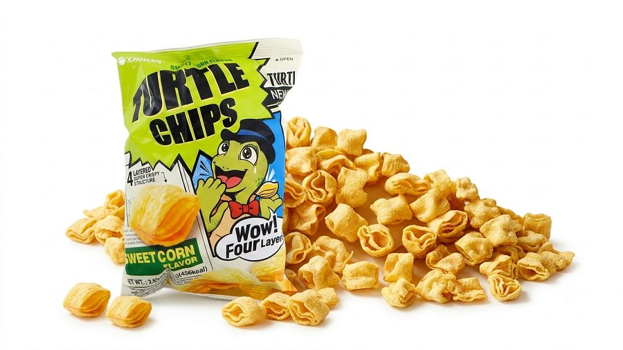 Turtle Chips Korea Sweet Corn 5.65 oz 6 Huge Bags