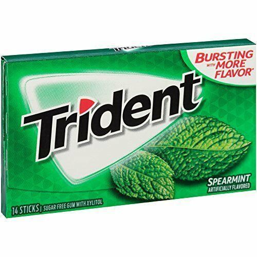 Trident Spearmint Sugar Free Gum 12 Count 14 Pieces Each Tray