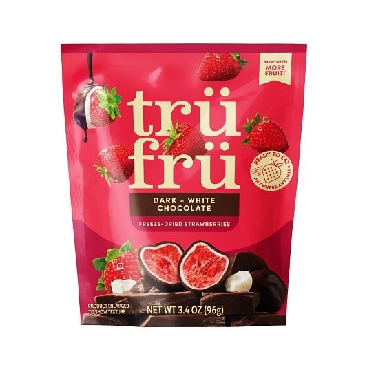 Tru Fru Hyper-Dried Strawberries White Dark Chocolate 3.4oz 6ct