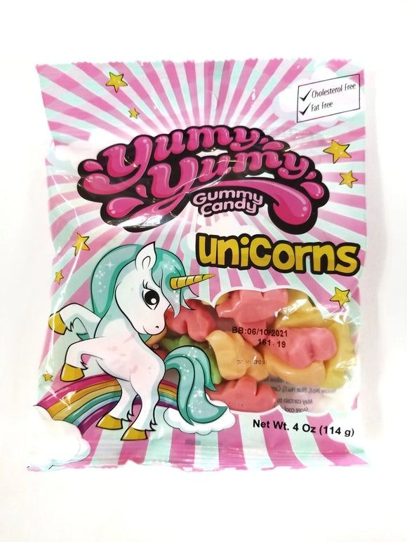 Kervan Yumy Yumy Unicorn Gummy Candy 4 oz Peg Bag 12 ct