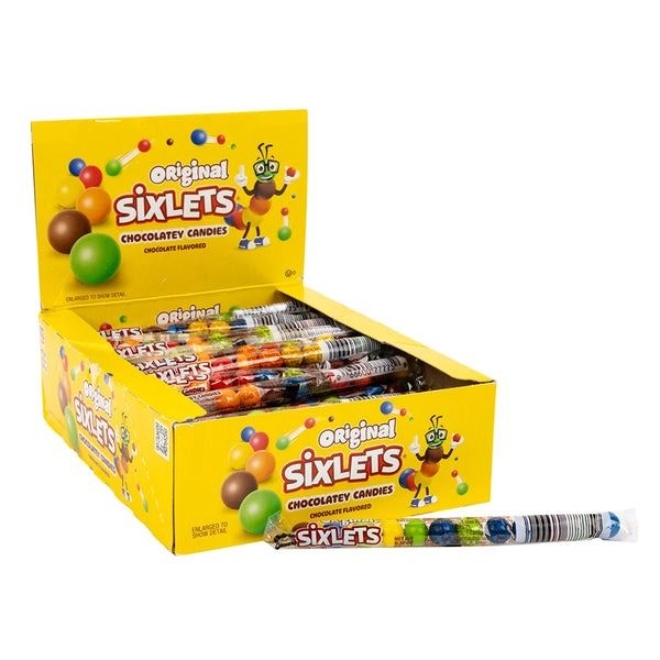 Sixlets Chocolate Candy Tubes 1.65 oz 72 ct Tray