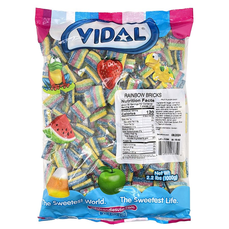 Vidal 2.2 Lb Rainbow Bricks Gummi Bulk