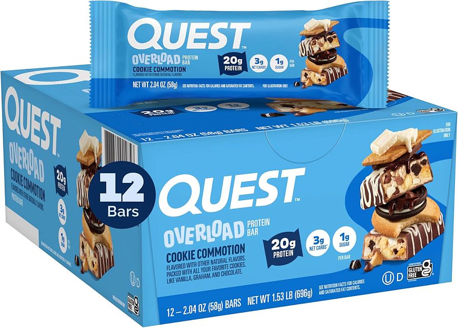 Quest Protein Overload Bar COOKIE COMMOTION 2.04 oz 12 ct