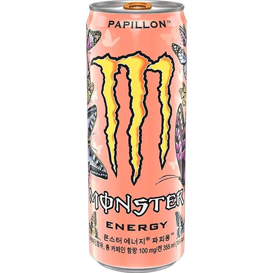 Monster Energy Korea Import Papillon Peach Nectarine 12oz Pack of 12