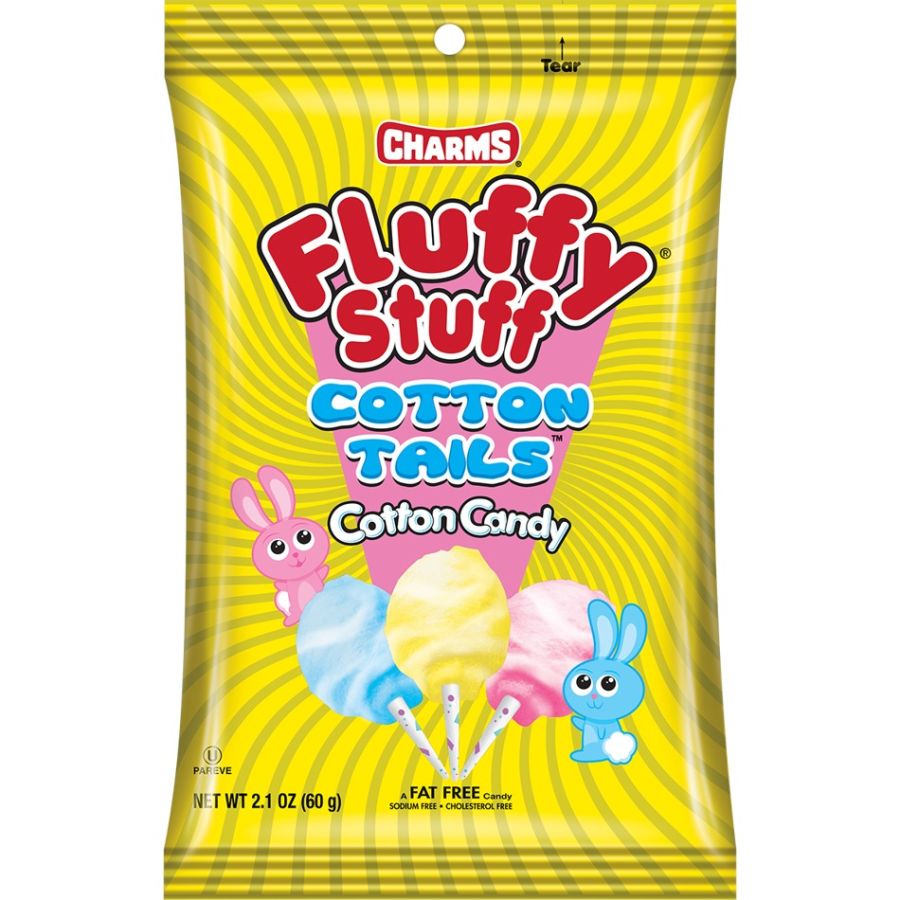 Charms Easter Fluffy Stuff Cotton Candy Tails 2.1 oz 12 ct