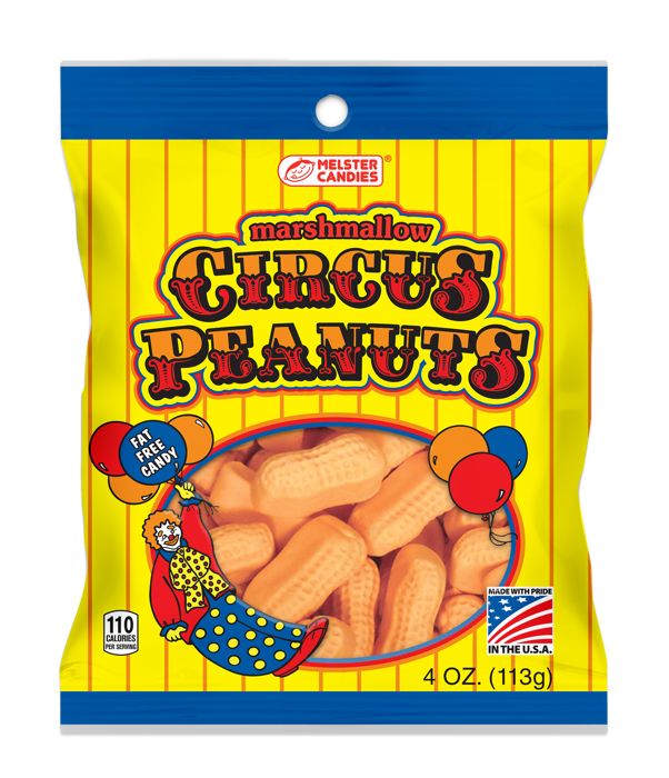Melster Circus Marshmallow Peanuts Regular Orange 4oz 12 ct