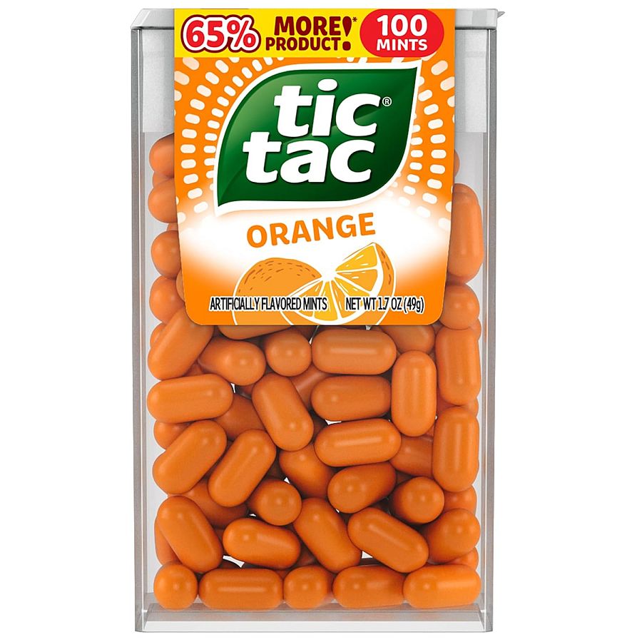 Tic Tac White Orange Breath Mints 100 ct 1.7oz 12 Pack