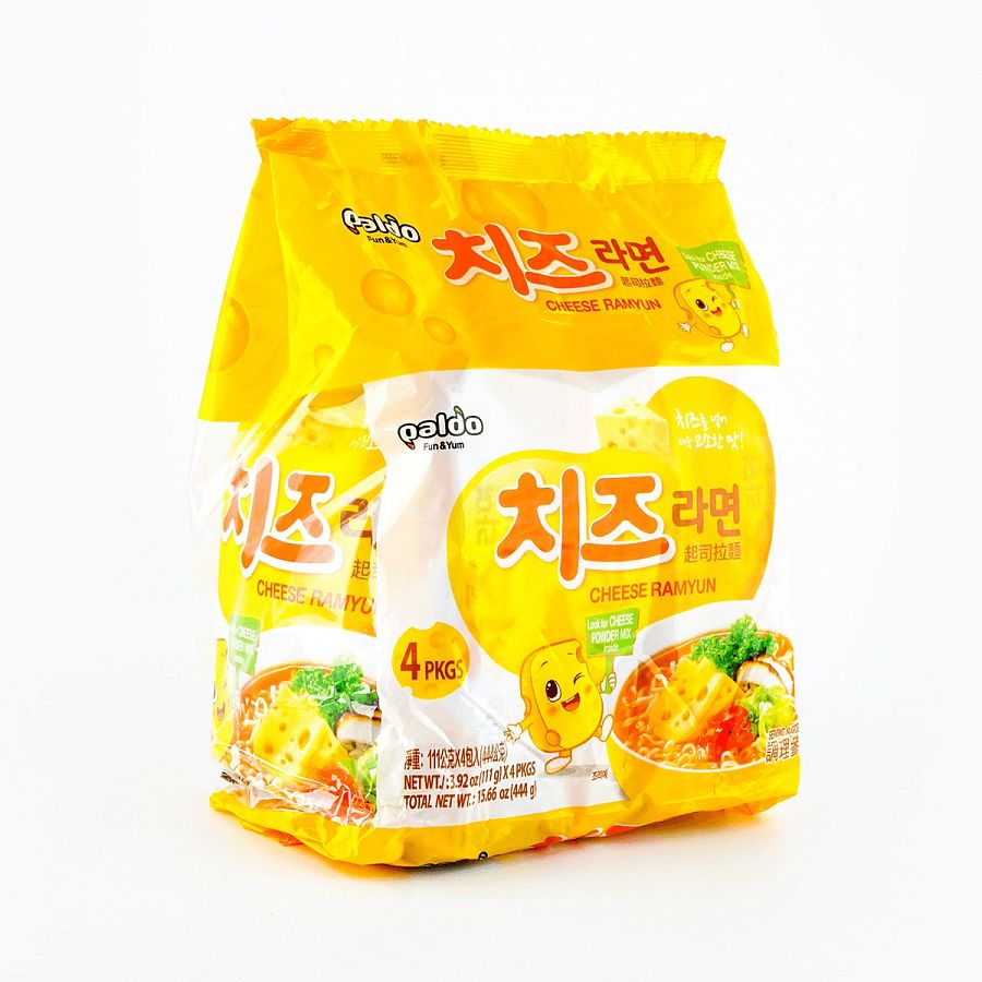 Paldo Korea CHEESE Ramyun Soup Noodles 3.92oz 4 Pack