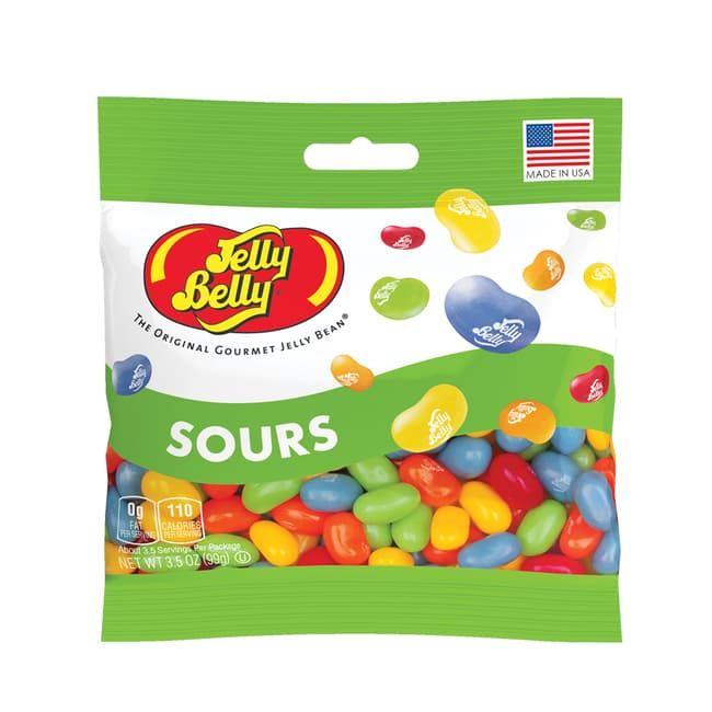 Jelly Belly SOURS  Jelly Bean Peg Bag 3.5 oz 12 ct