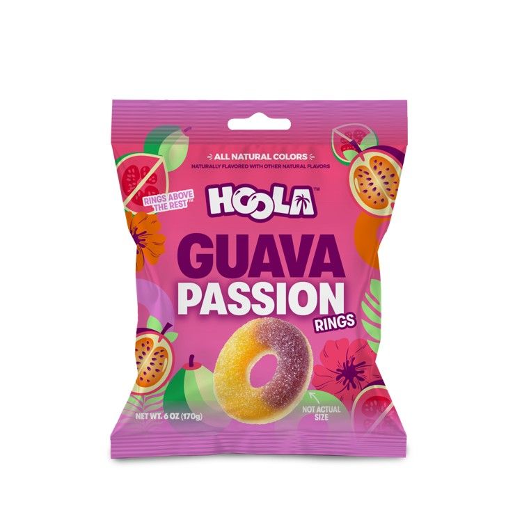 Iconic Candy Hoola Guava Passionfruit  Gummy Rings 6oz 8 Pack