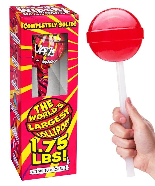 Worlds Largest Solid Lollipop Strawberry 1.75lb 12.5" Tall
