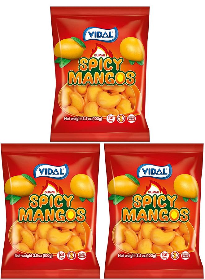 Vidal Spicy Mango Gummy Peg Bag 3.5 oz 12 ct