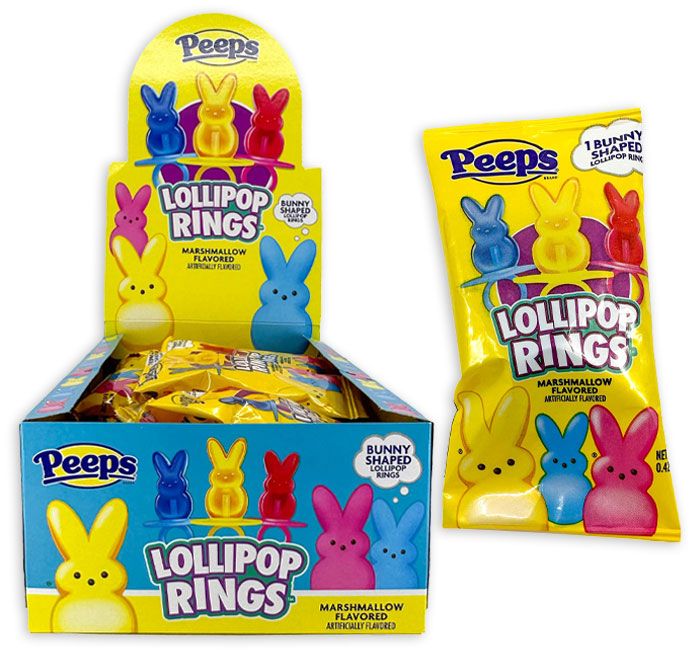 Imaginings Peeps Bunny Single Lollipop Rings 0.42 oz 24ct