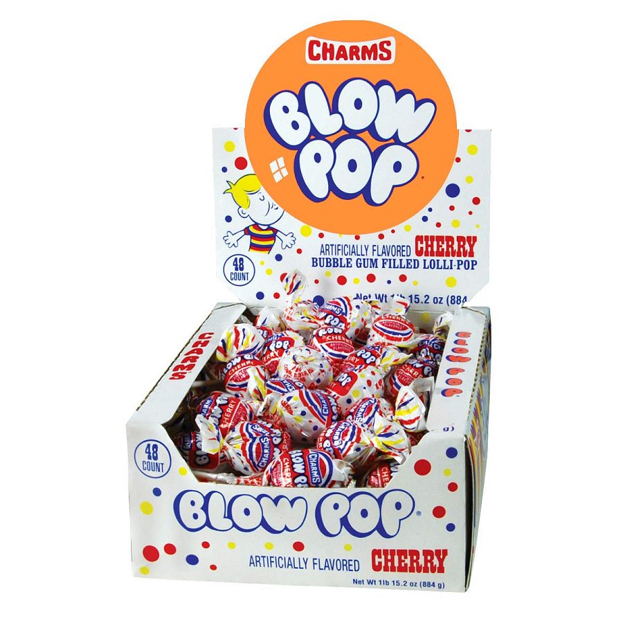 Charms Blow Pop Black Cherry 48 Count Tray