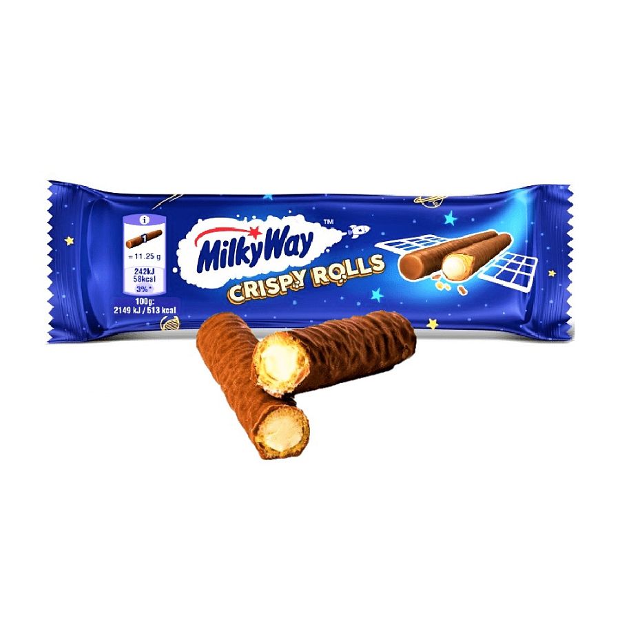 Milky Way UK Import Crispy Chocolate Roll Bars  22.5g 24 ct