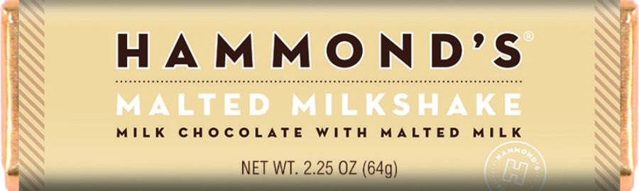 Hammond's Malted Milkshake Milk Chocolate Bar 2.25 oz 12 ct