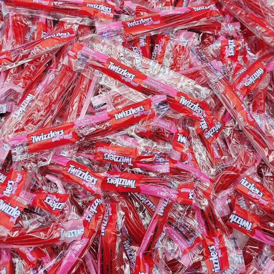 Twizzlers Pull & Peel Cherry Licorice Candy Mini 4.5" Wrapped 5lb