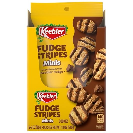 Keebler Fudge Stripe Mini Cookie Peg Bag 3 oz 6 ct