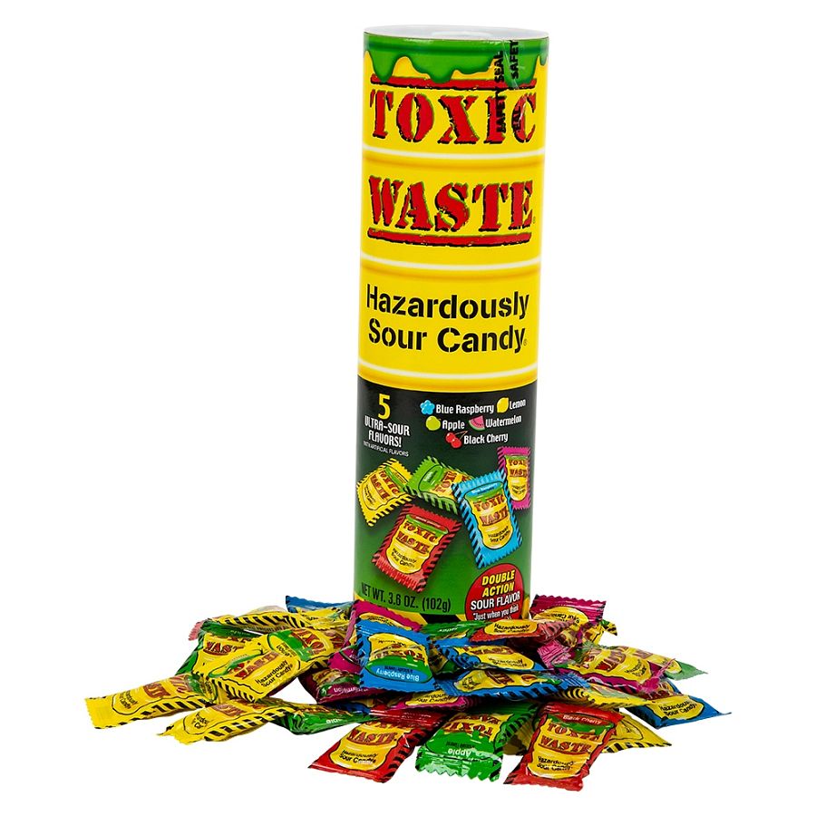 Mega Toxic Waste Sour 9" Candy FIlled Tube Bank 6ct