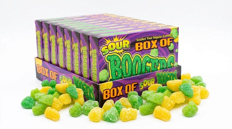 Sour Box of Boogers Chewy Candy Balls  Theater Box 3oz 12ct
