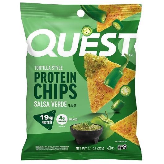 Quest Protein Chips Salsa Verde Tortilla 1.1 oz 8ct Tray