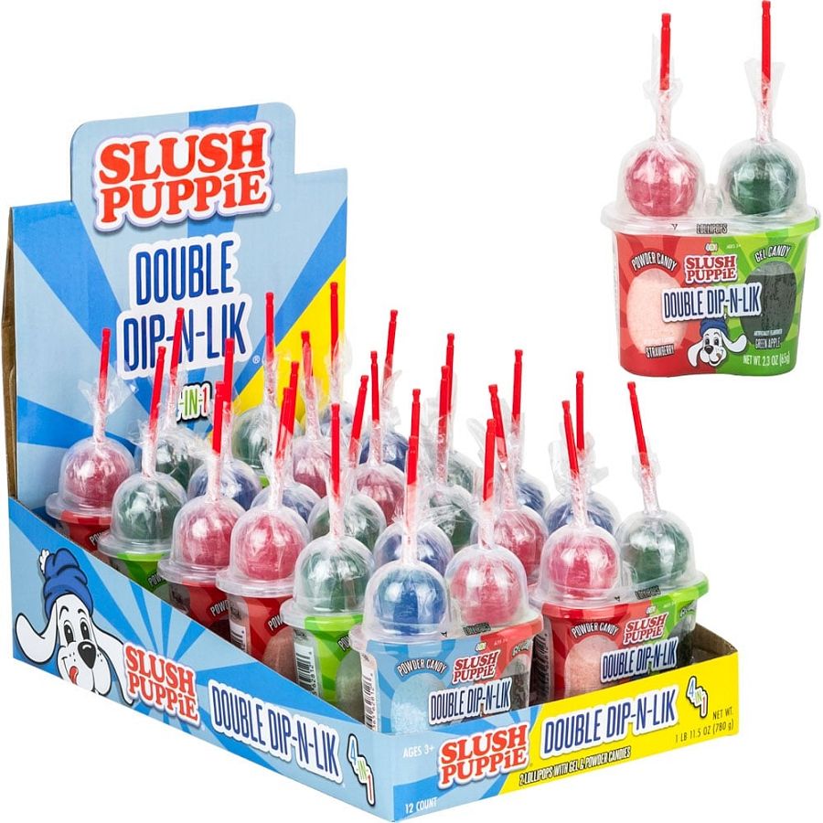 Koko's Slush Puppie Double Dip-N-Lik Lollipop 2.29oz  12ct